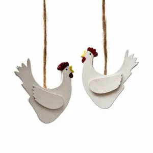 Hängande Påskdekoration – Par med Höns