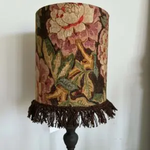 Lampskärm med Blommönster & Fransar